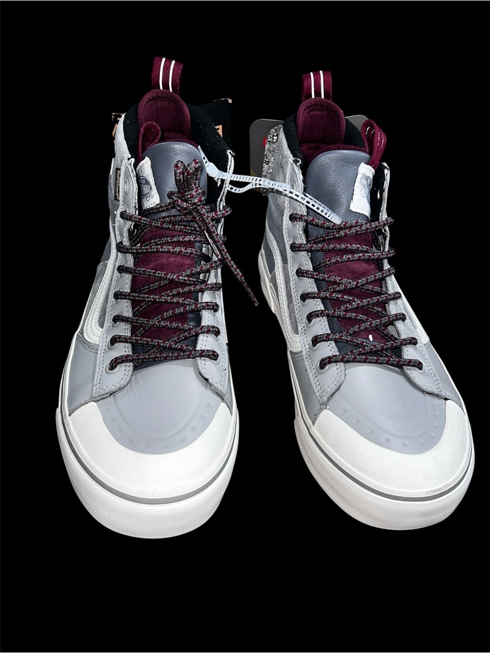 Vans Men's All Track Gray and Burgundy High-Top Sneakers size 8.5